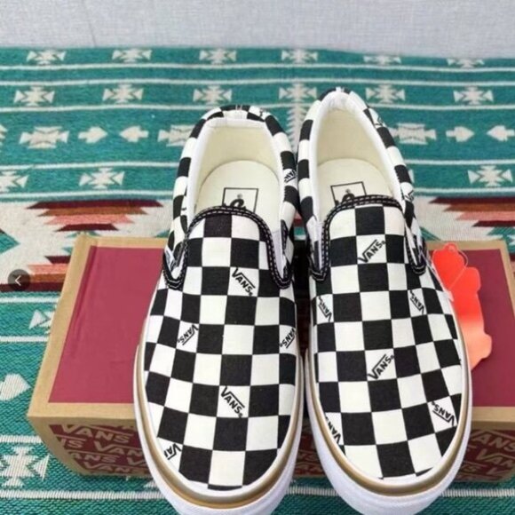 Vans Black and White Checkered Platform Sneakers - Picture 2 of 9